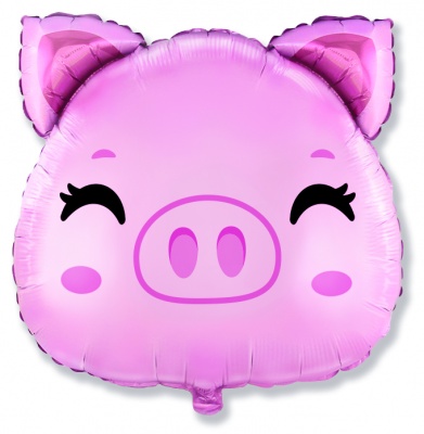 Pig Head 24'' Super Shape Foil Balloon